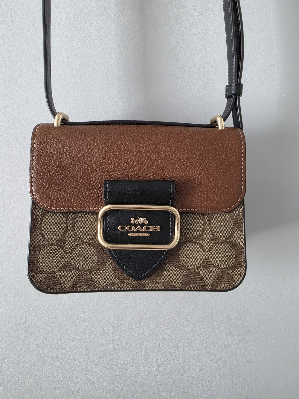 Morgan Coach Signature Canvas and Leather Crossbody Bag in Brown